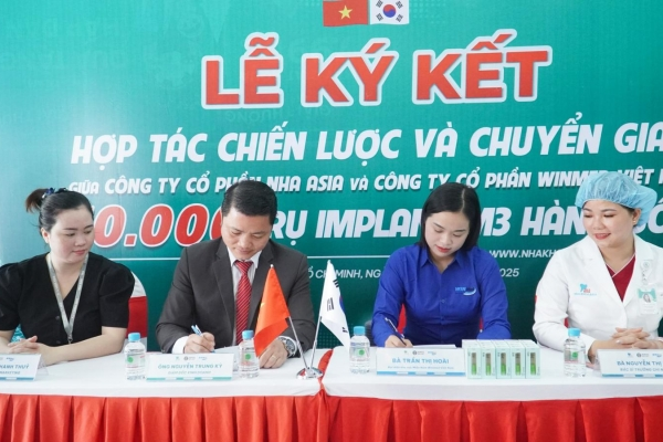 Lễ ký kết hợp tác chiến lược và chuyển giao 10.000 trụ implan M3 giữa Nha Khoa Asia và Winmed Việt Nam